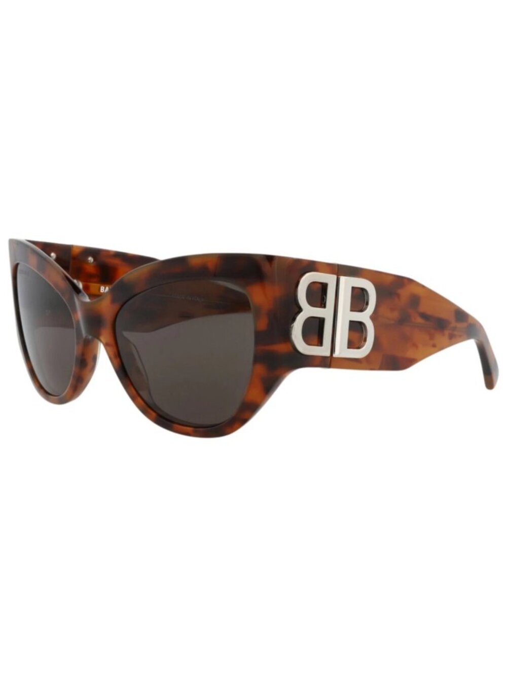 New Balenciaga Women's Sunglasses Cat Eye Recycled Acetate Frame Havana Havana